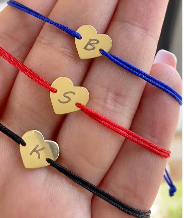 Bracelet cordon coeur en Or18k