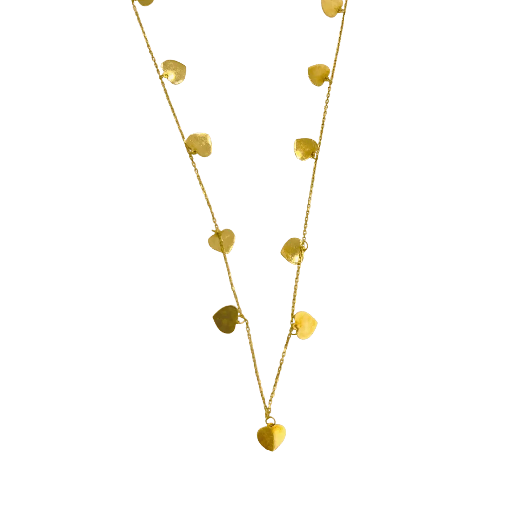 Sautoir Moderne avec Cœurs en Or 18K