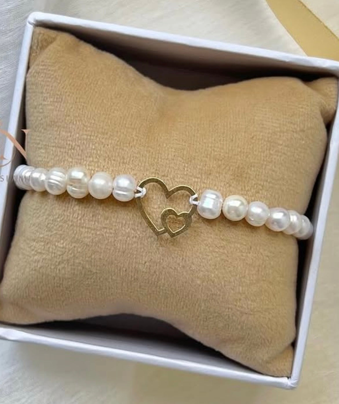Bracelet jouhar naturelle avec Coeur en Or18k