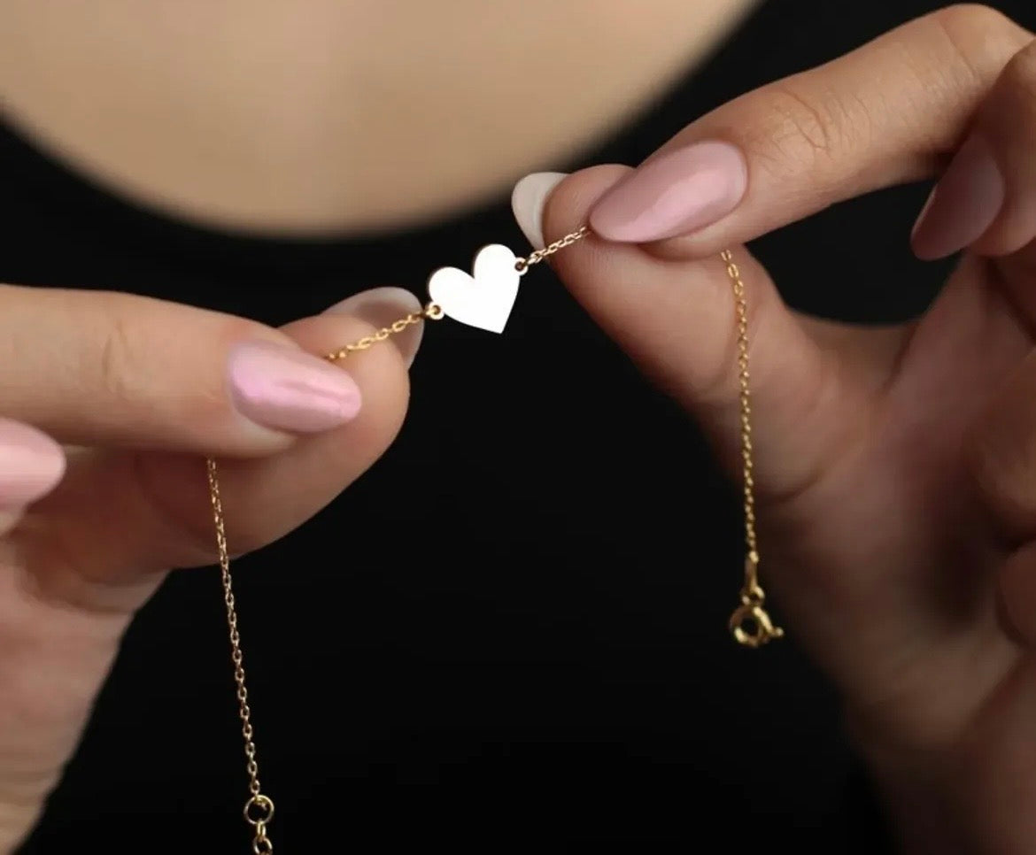 Gourmette Coeur en Or18k