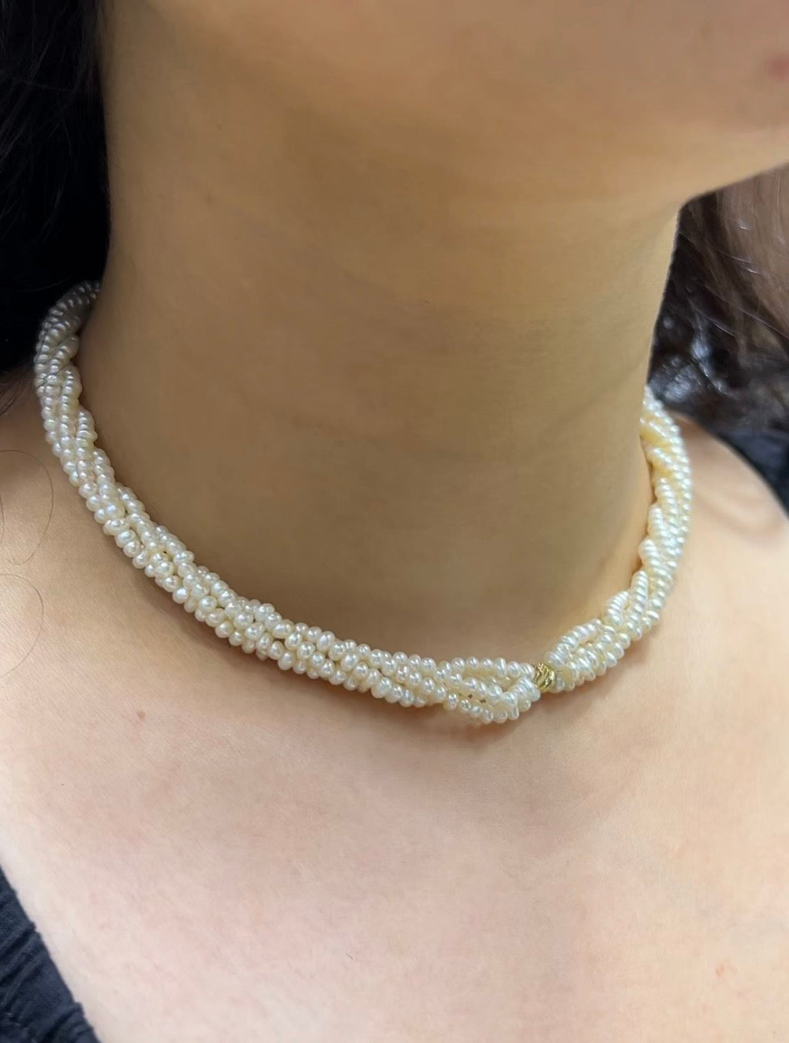 Collier jouhar naturelle avec grand boule en or18k