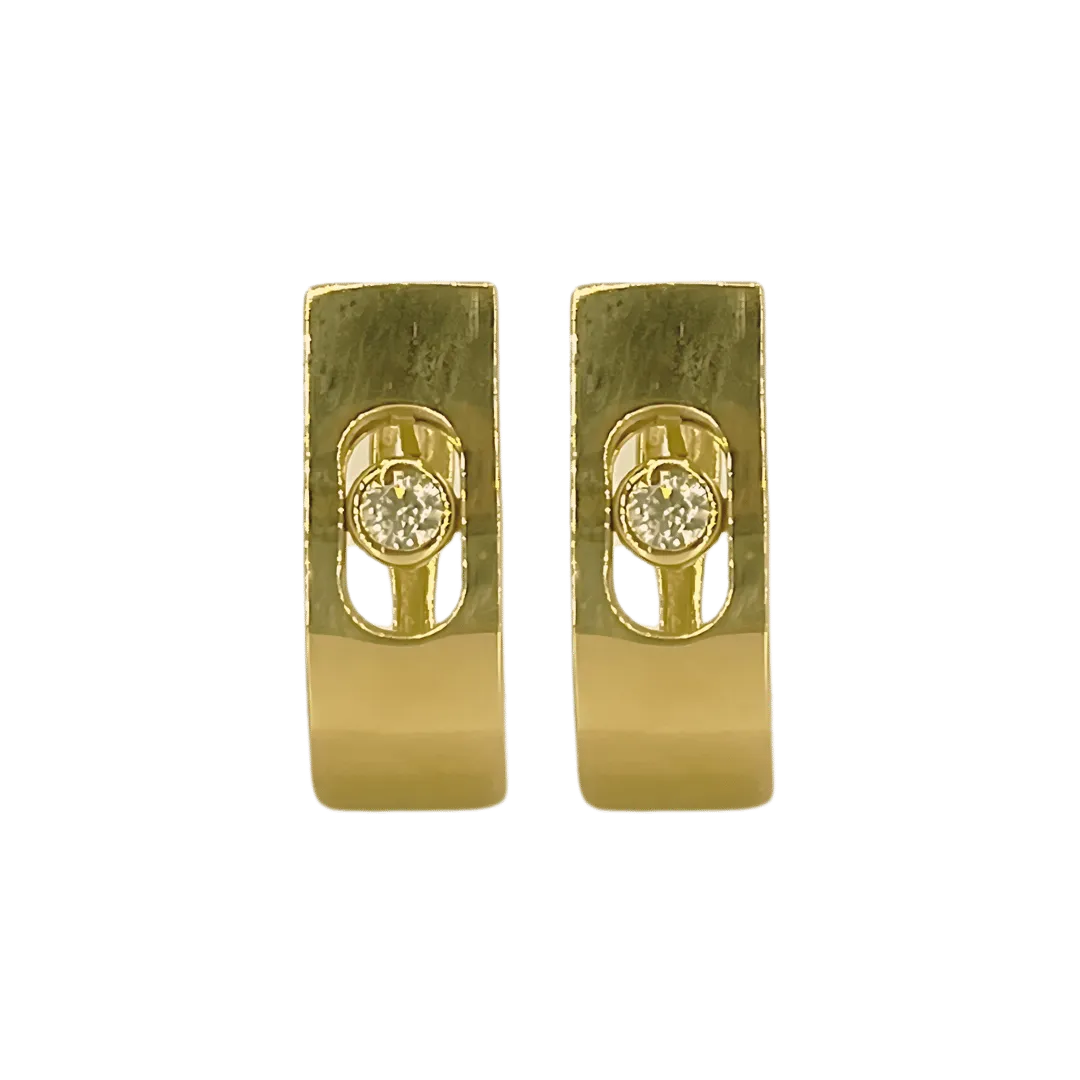 Boucles d’oreilles rectangulaires en Or 18K