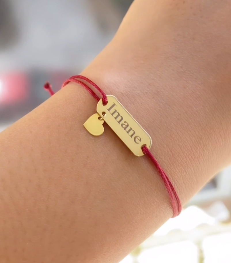 Cordon en Or 18k - Toutes les Prénoms et Couleurs disponibles