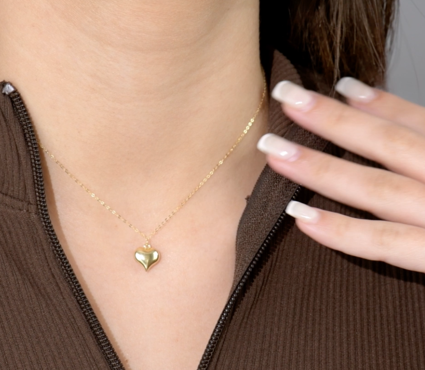 Collier '' Grand Cœur '' en Or 18k