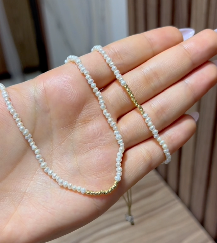 Ensemble Cordon Johar avec des boules en Or 18k