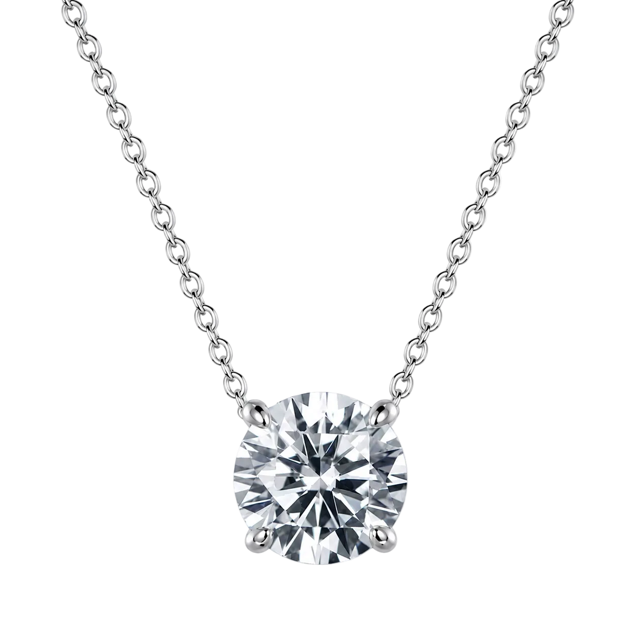 Pendentif Solitaire Or Jaune 18 kt Serti 4 Griffes Diamant de Laboratoire 0,50 carat