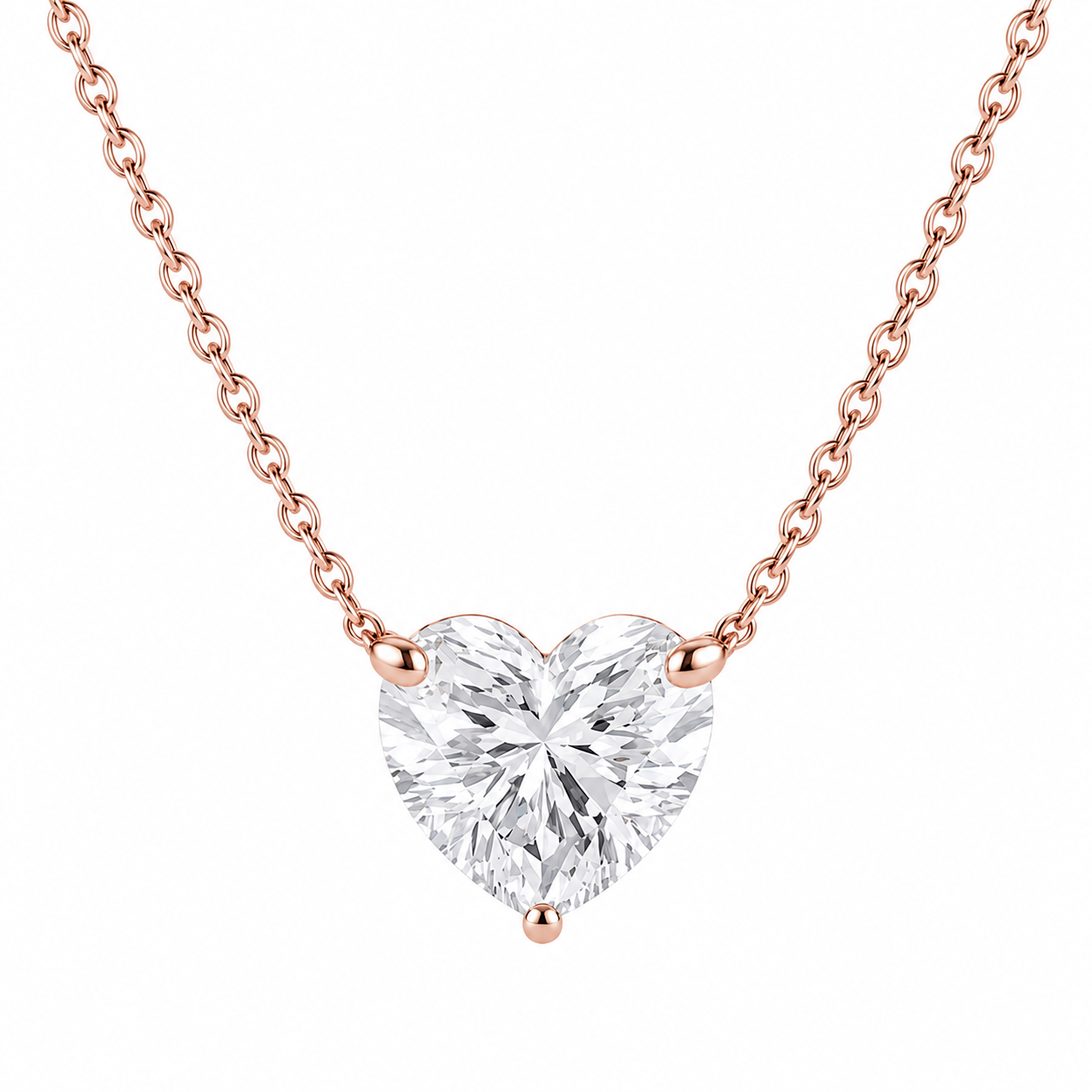 Pendentif Cœur Serti Diamant de Laboratoire 0,50 carat /or jaune 18kt