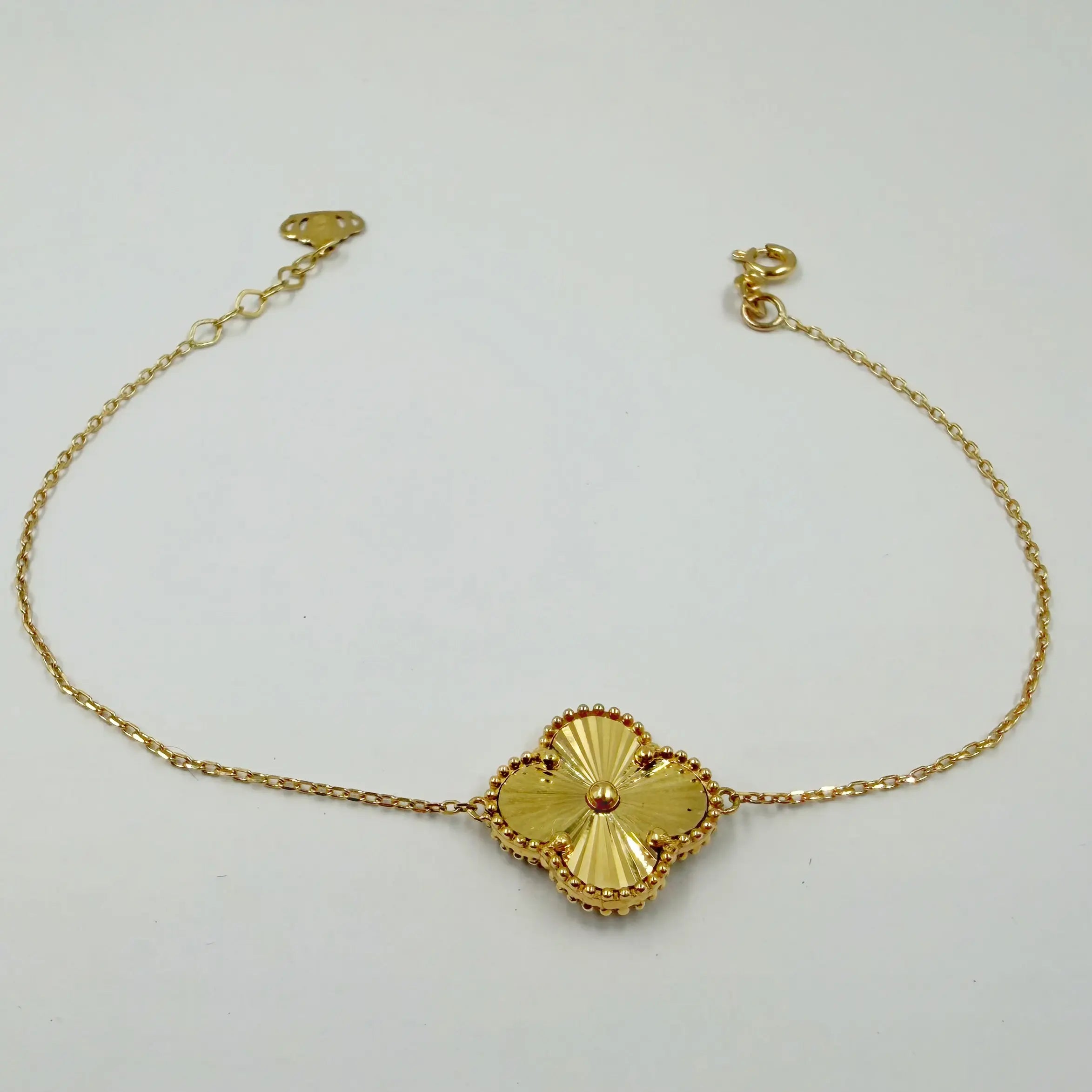 Gourmette Trèfle en Or Jaune 18K