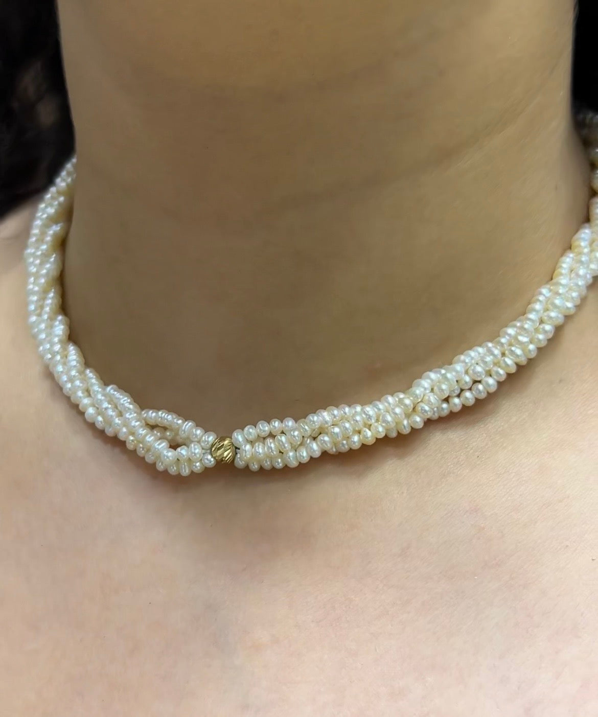 Collier jouhar naturelle avec grand boule en or18k