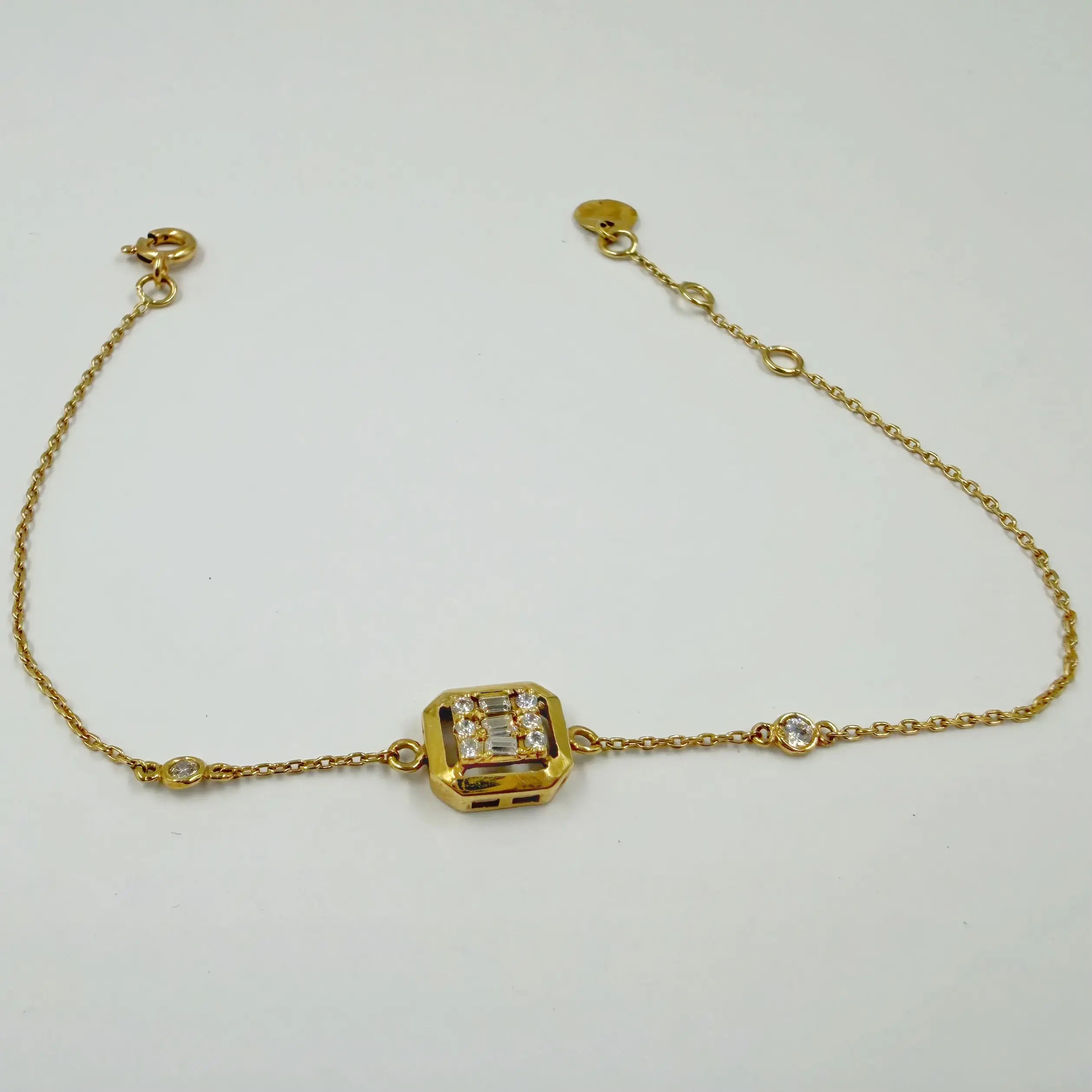 Gourmette Octogonale en Or Jaune 18K