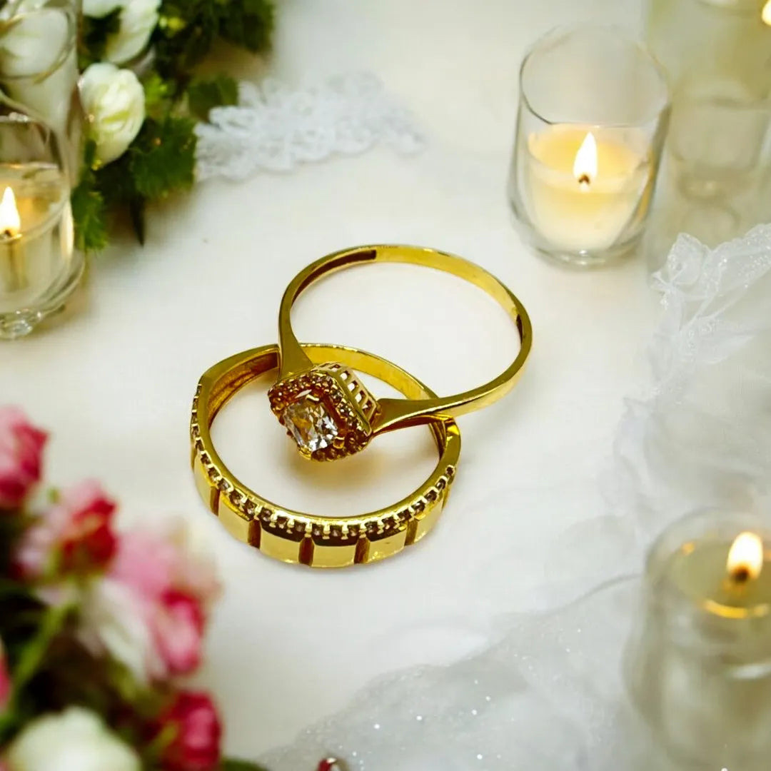 Alliance Solitaire Très Simple en Or 18k