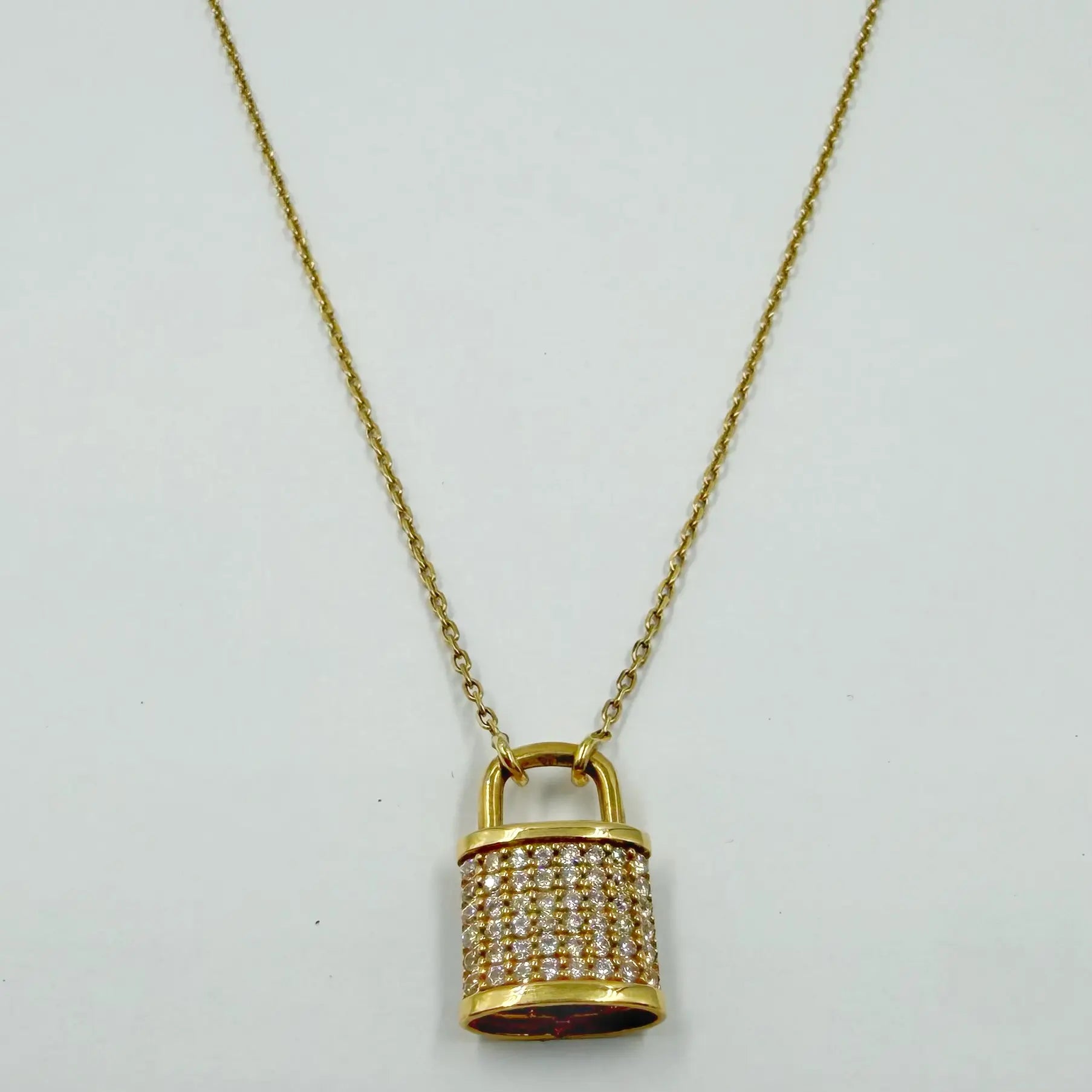 Collier Cadenas Pavé en Or Jaune 18K