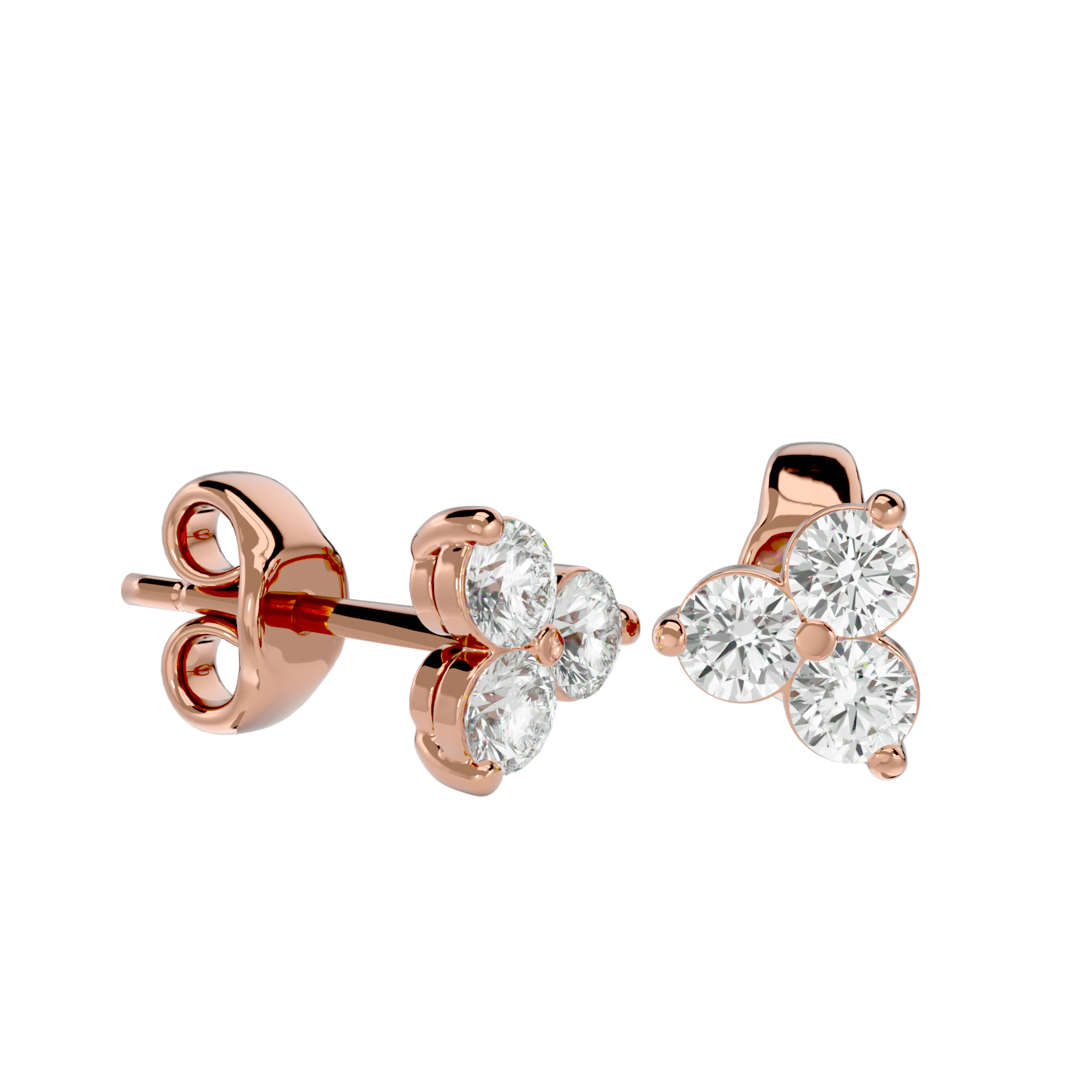 Boucles Trèfles Diamants de Laboratoire