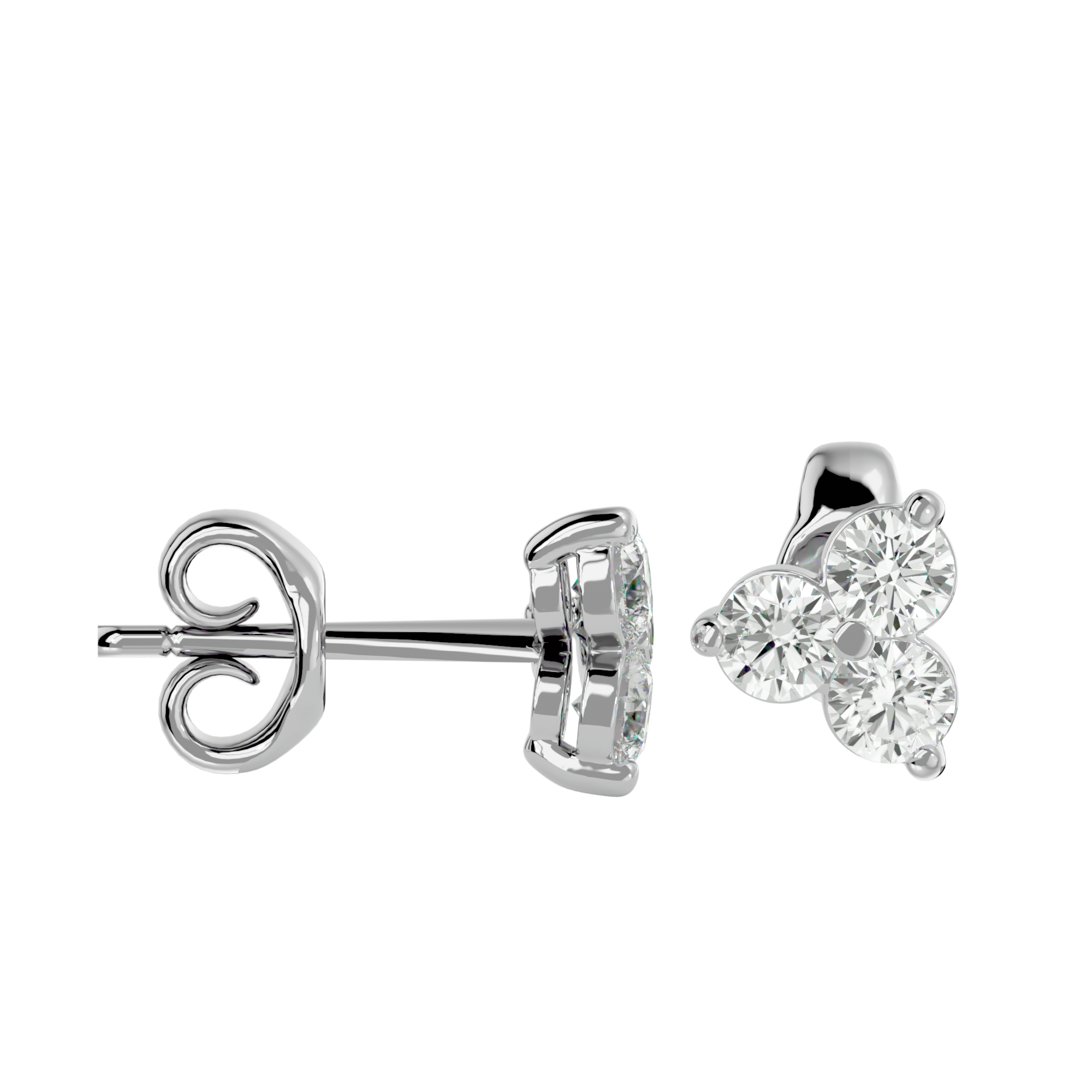 Boucles Trèfles Diamants de Laboratoire