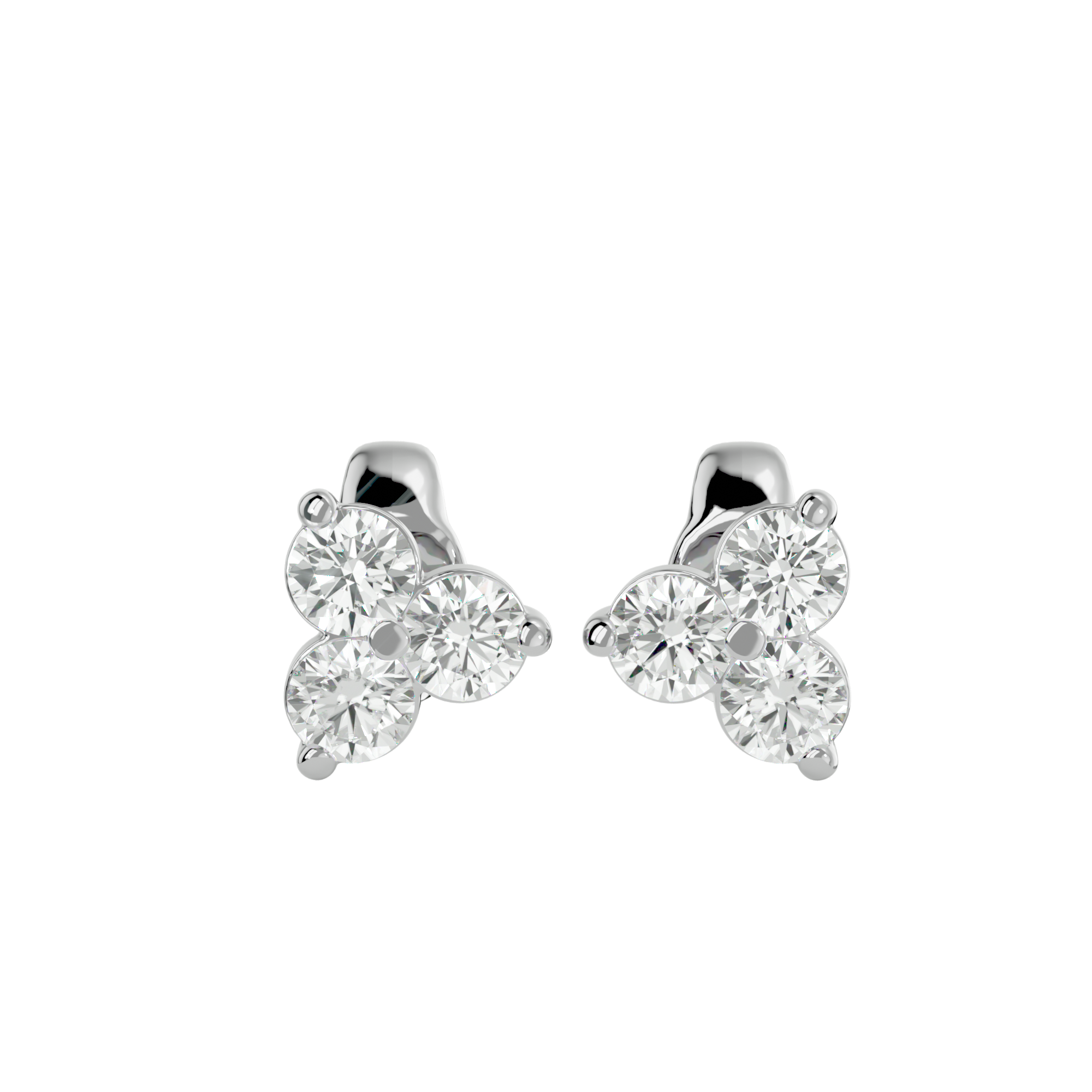 Boucles Trèfles Diamants de Laboratoire