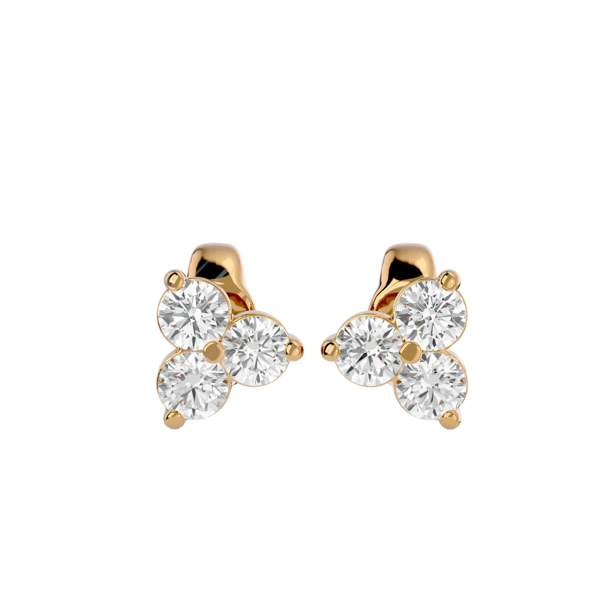 Boucles Trèfles Diamants de Laboratoire