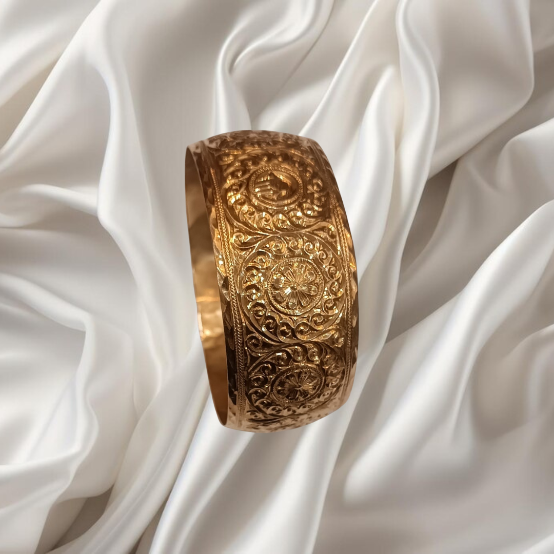 Bracelet Traditionnel gravé en Or 18K