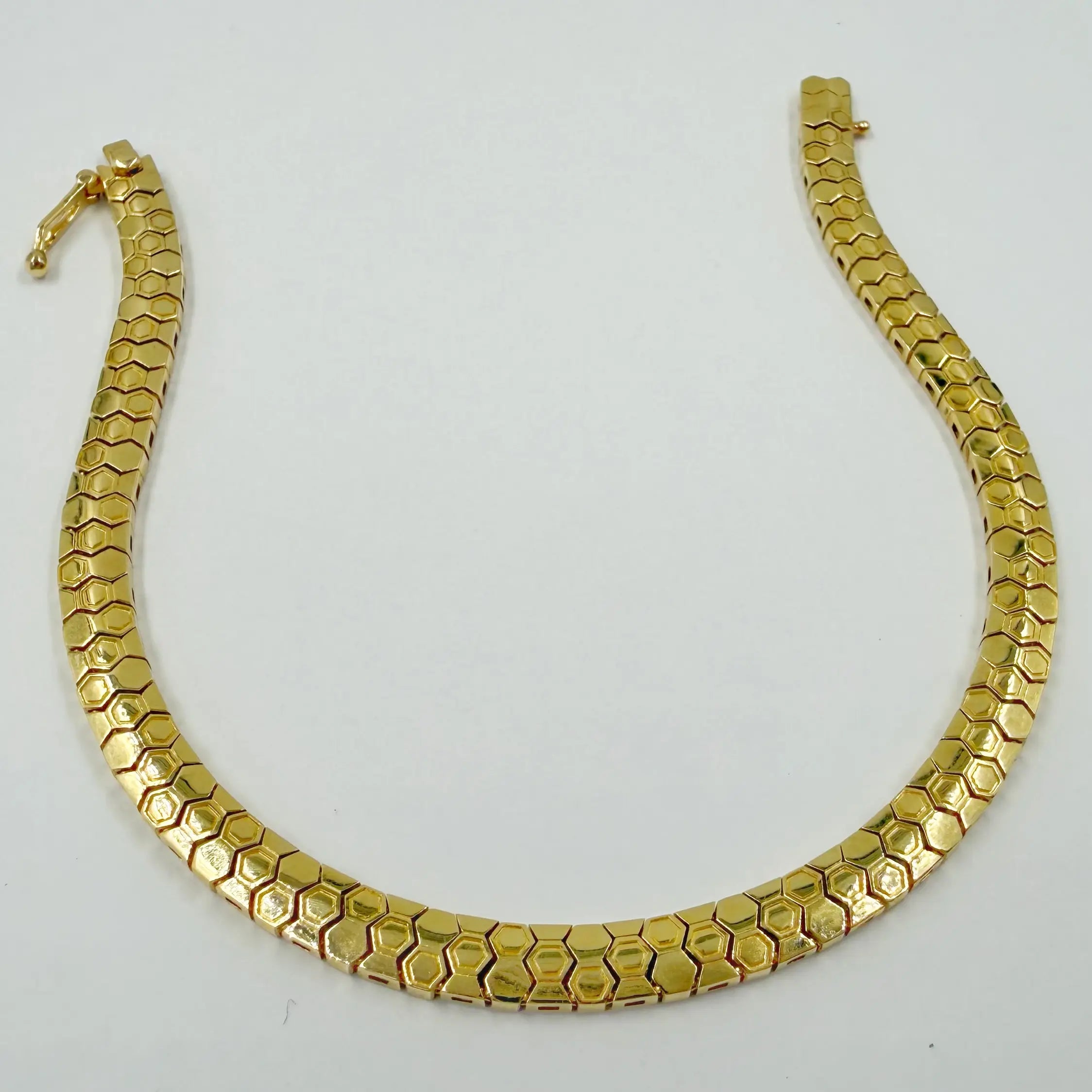 Gourmette Serpenti Hexagone en Or Jaune 18K