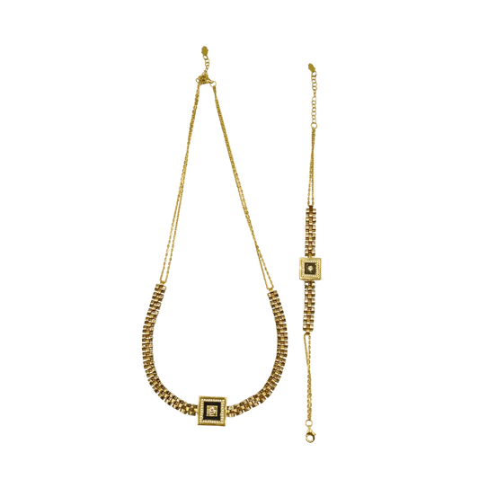 Parure Collier et Gourmette en Or 18k