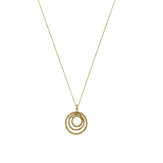 Collier en Or 18K avec Pendentif Cercle Triple