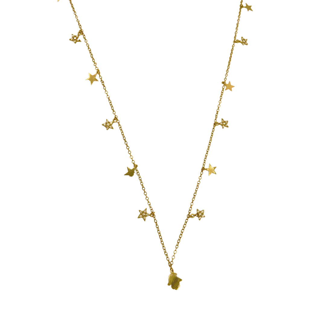 Sautoir Moderne avec Khmissa en Or 18K