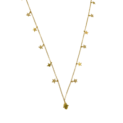 Sautoir Moderne avec Khmissa en Or 18K