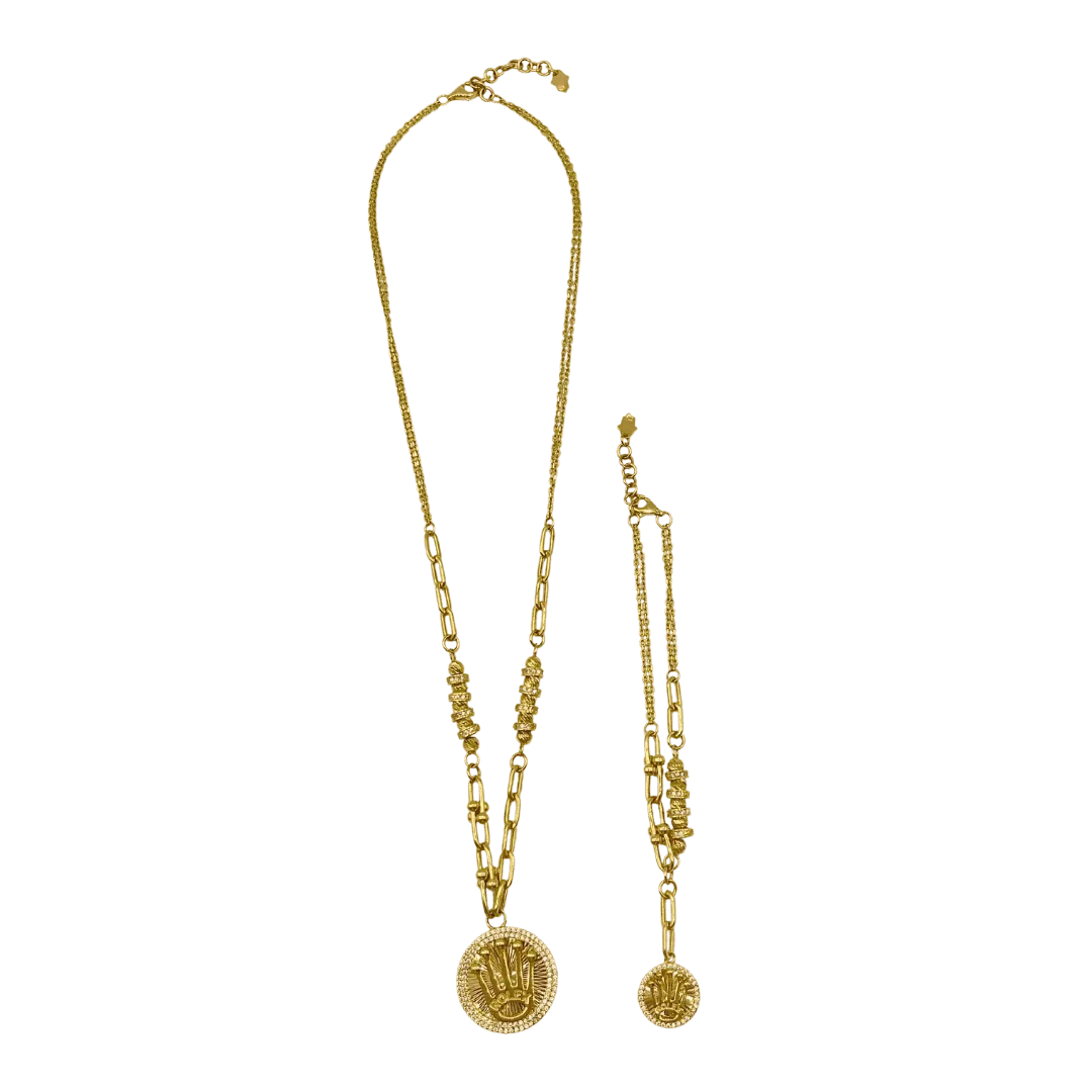 Ensemble Collier et Gourmette en Or 18k