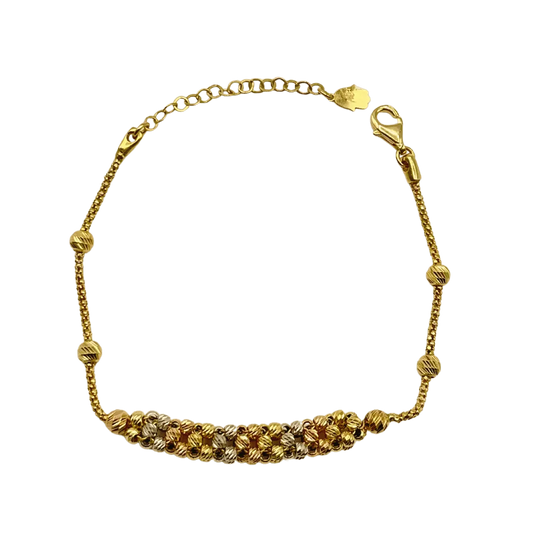 Gourmette avec Boules en Or 18k