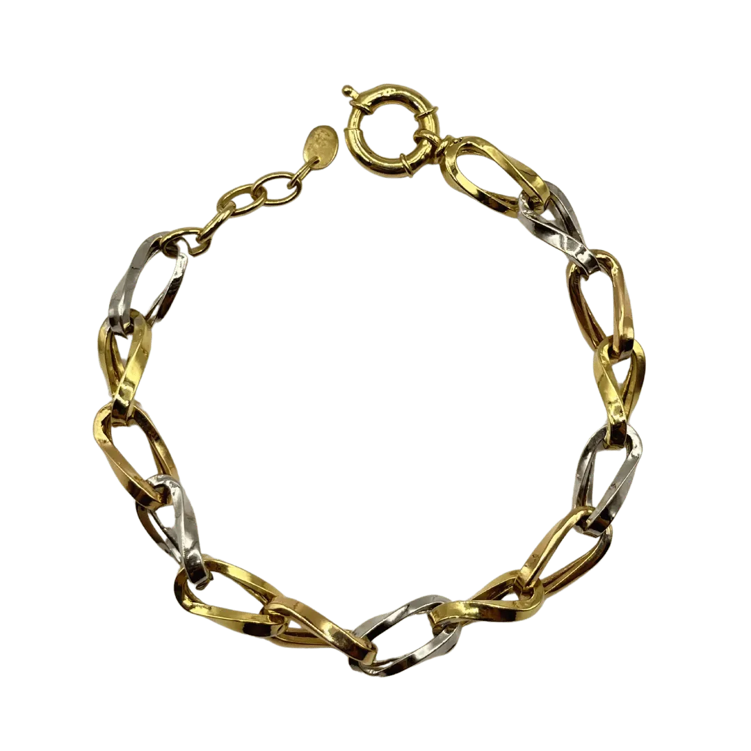 Gourmette Moderne Tricolore en Or 18K