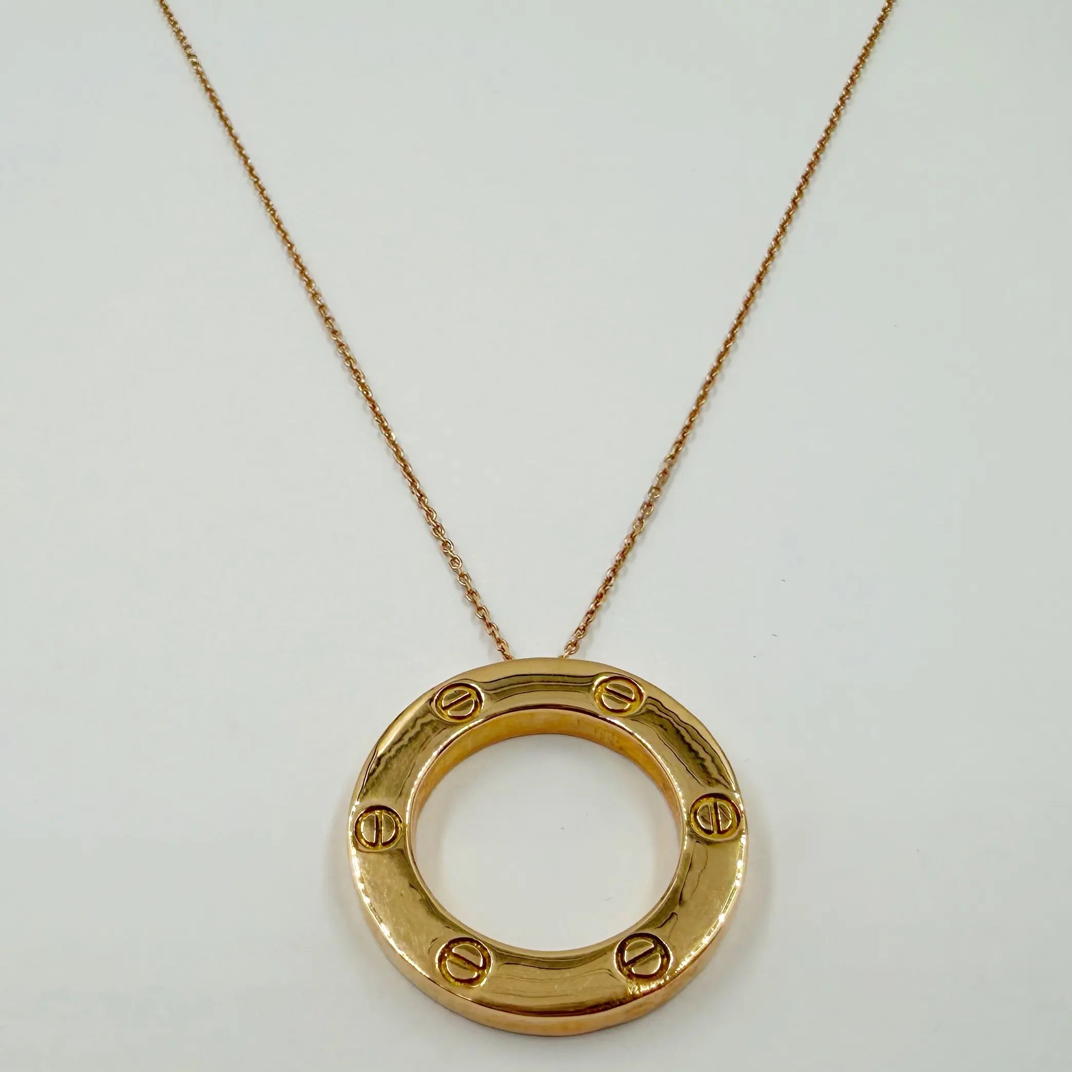 Collier Orbit en Or Rose 18K