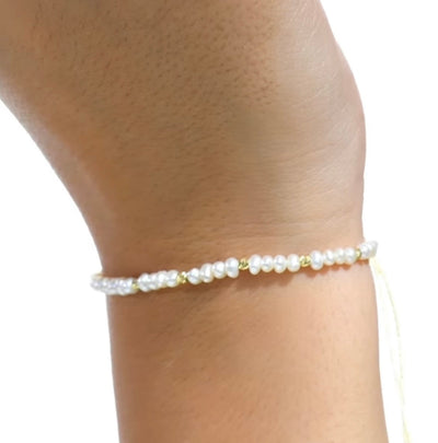 Ensemble jouhar naturelle avec boules en Or18k