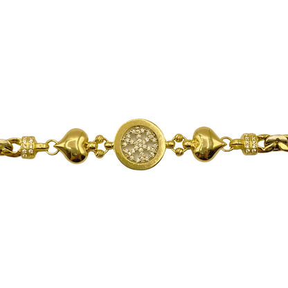 Gourmette en Or Jaune 18K avec Motif Neige