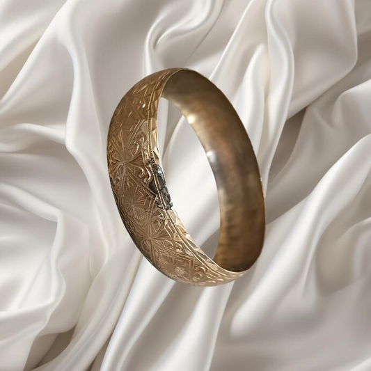 Bracelet Traditionnel en Or jaune18K Gravé