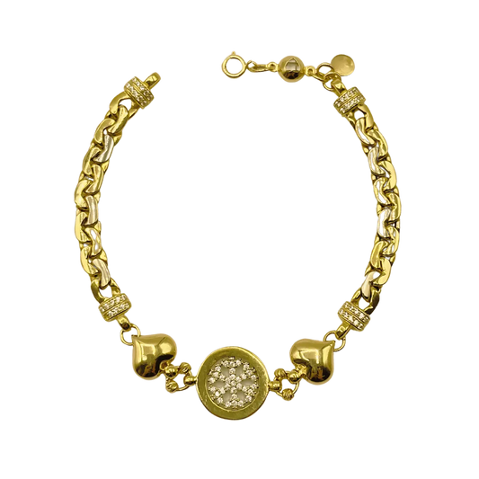 Gourmette en Or Jaune 18K avec Motif Neige