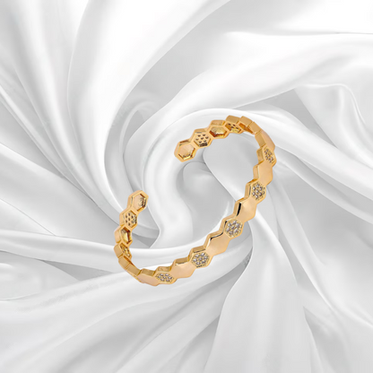 Bracelet moderne en Or jaune 18K Serti