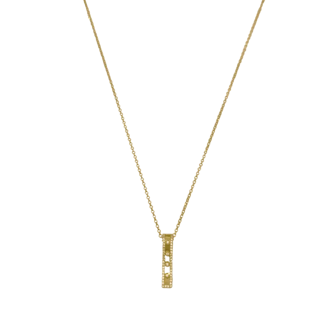 Collier en or 18k avec pendentif rectangulaire