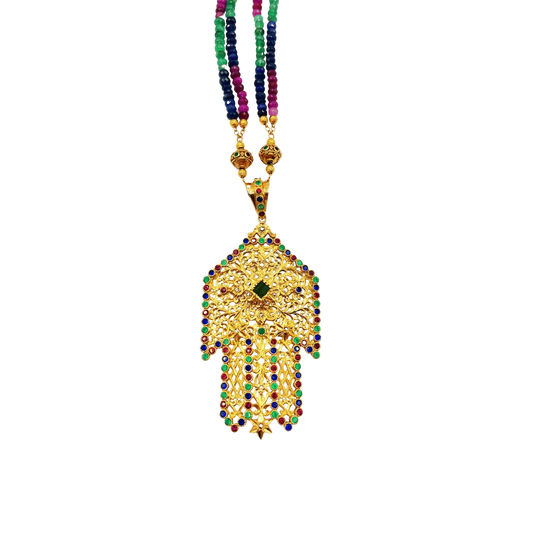 Sautoir Khamisa Sertie de Pierres Précieuses