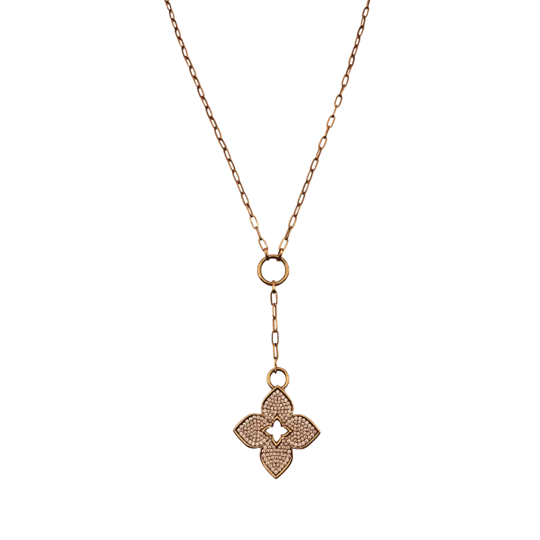 Sautoir Avec Pendentif TRÈFLE en Or Rose