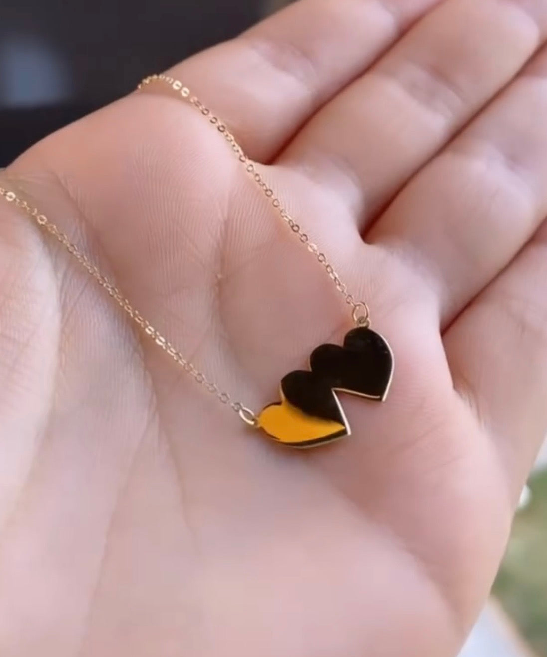 Collier Deux coeur en Or18k