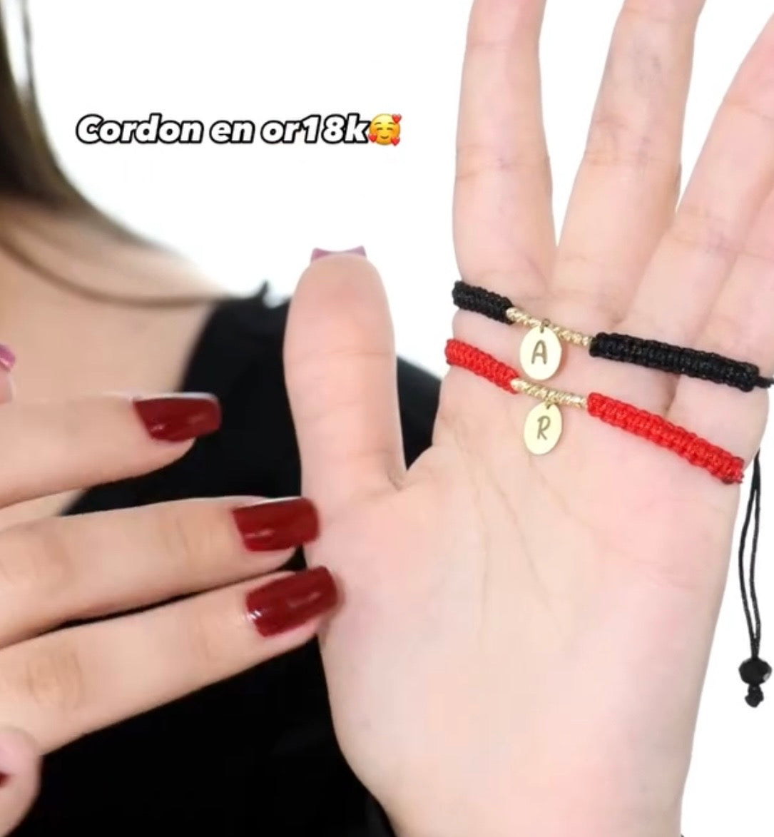 Bracelet cordon personnalisé en Or18k