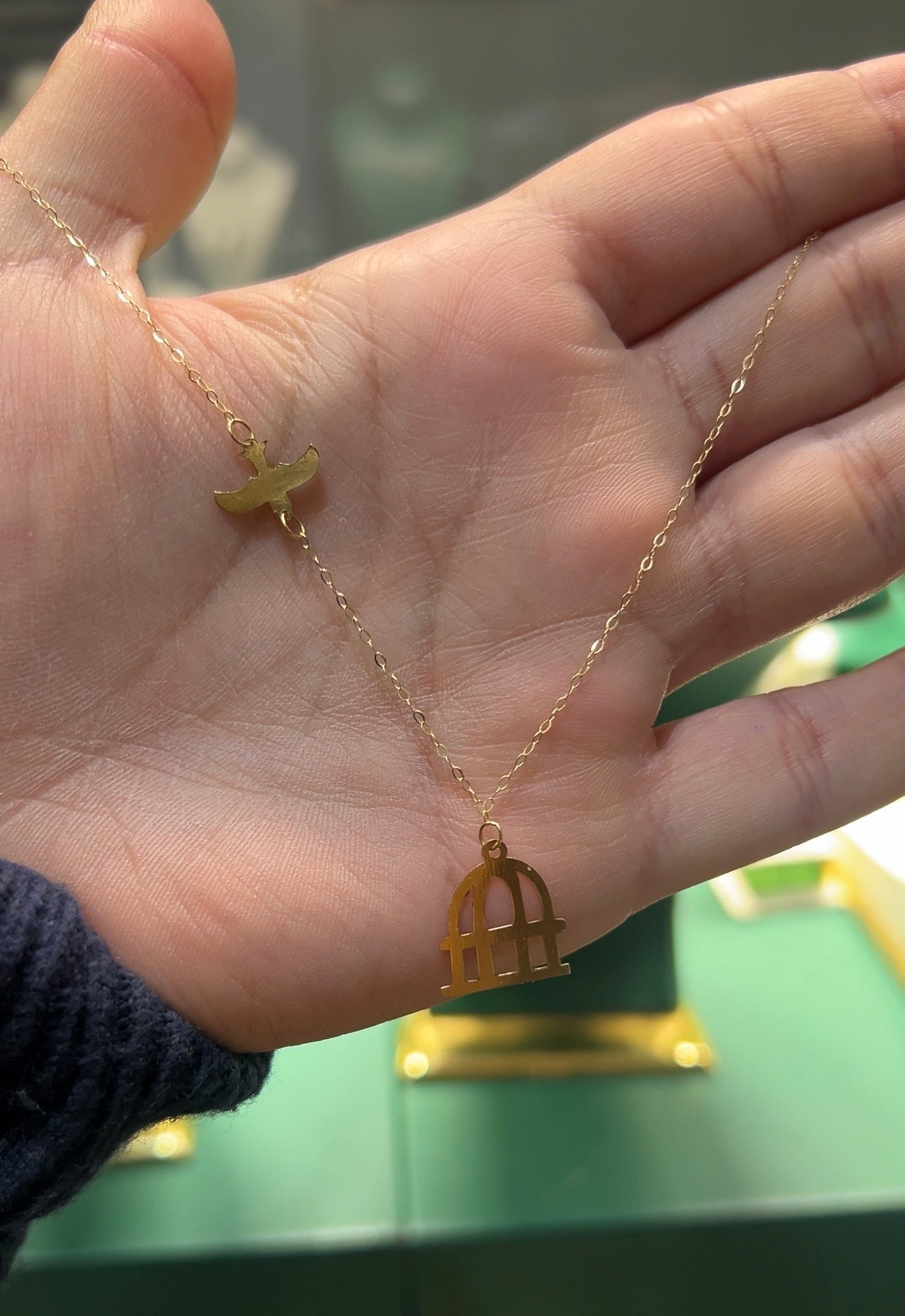 Collier cage en Or18k