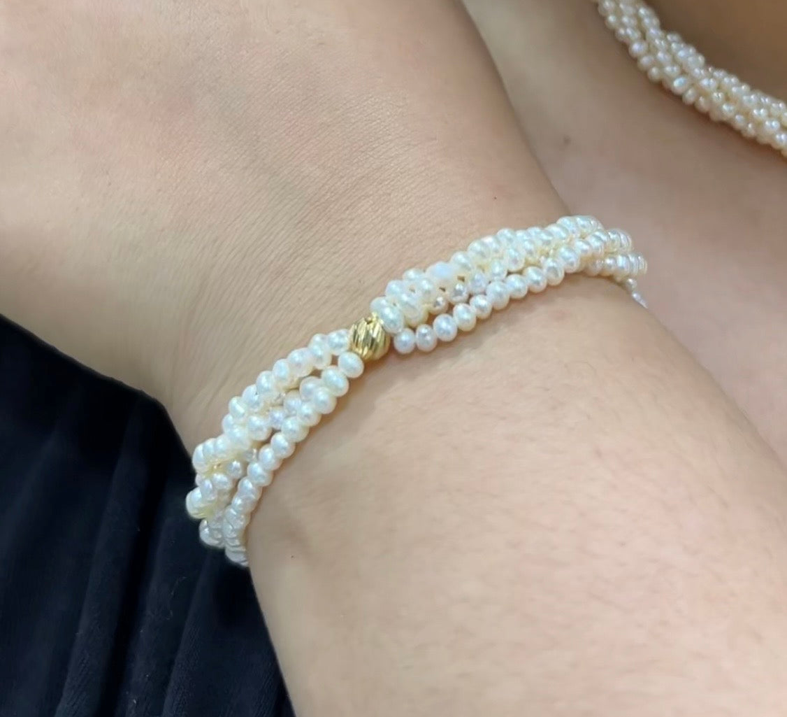 Bracelet johar naturelle avec grand boule en Or18k