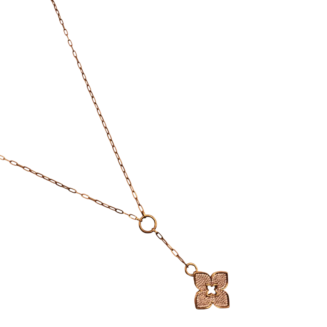 Sautoir Avec Pendentif TRÈFLE en Or Rose