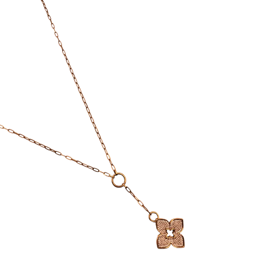 Sautoir Avec Pendentif TRÈFLE en Or Rose