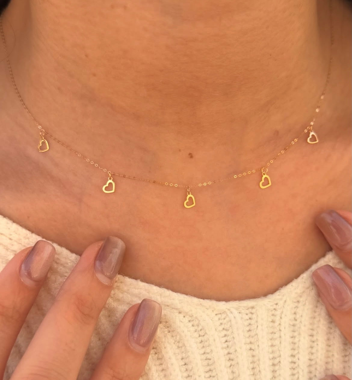 Collier petits coeurs en Or18k