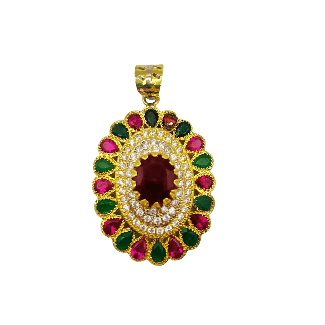 Pendentif en avec Rubis et Émeraudes
