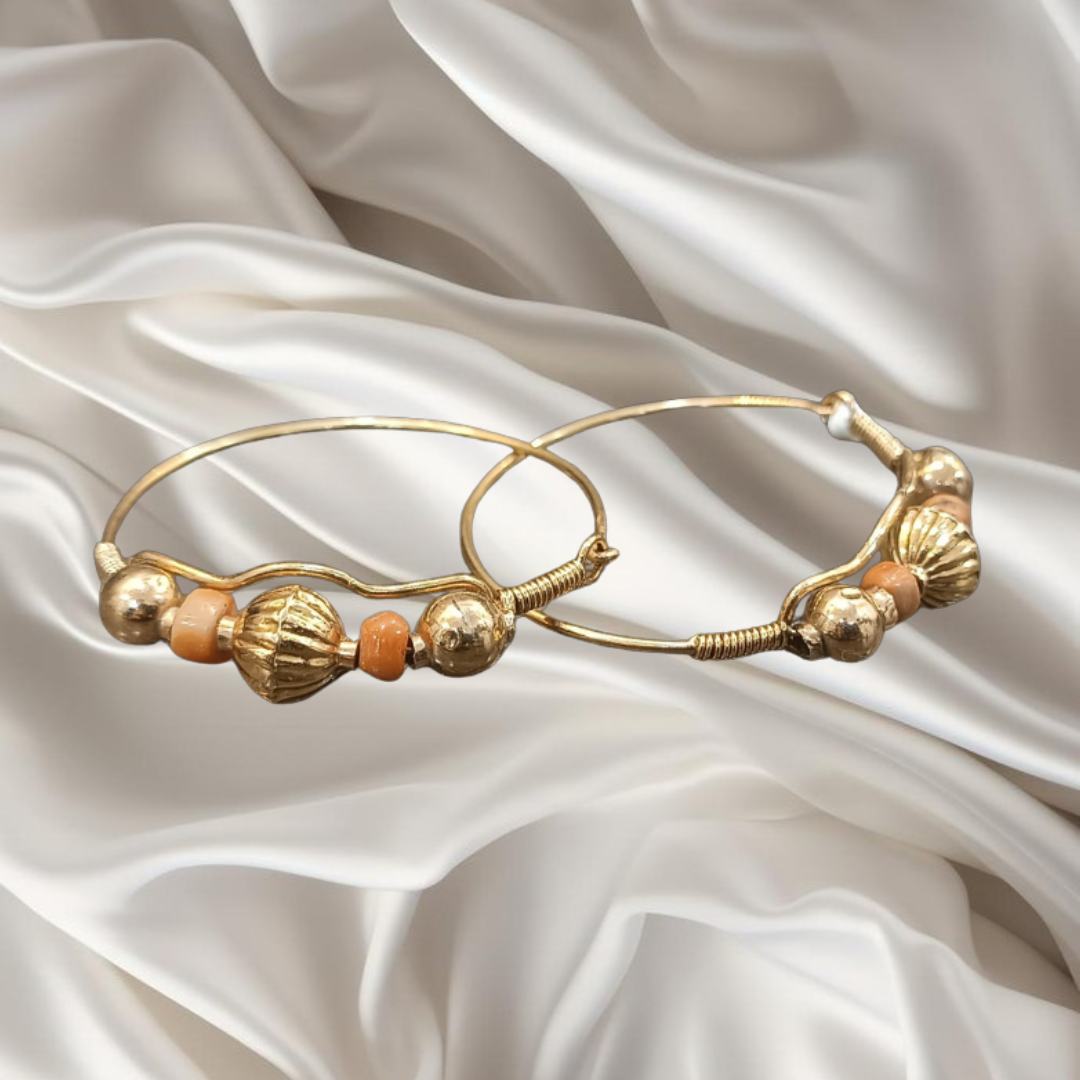 Boucles d’Oreilles créoles avec perles