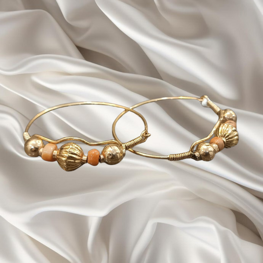 Boucles d’Oreilles créoles avec perles