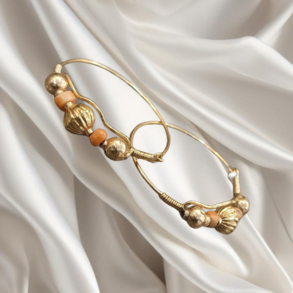 Boucles d’Oreilles créoles avec perles