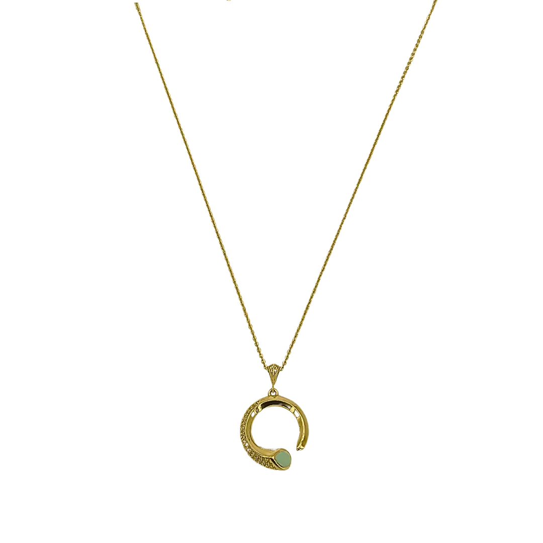 Collier en Or 18K avec Pierre Verte